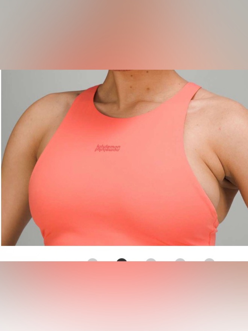 lululemon athletica Energy Longline Strappy Sports Bra - Coral Pink